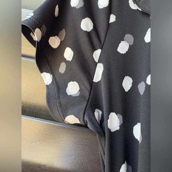 Apt 9 Women's Black White Grey Polka Dot Wrap Dress Size Medium - Picture 9 of 9